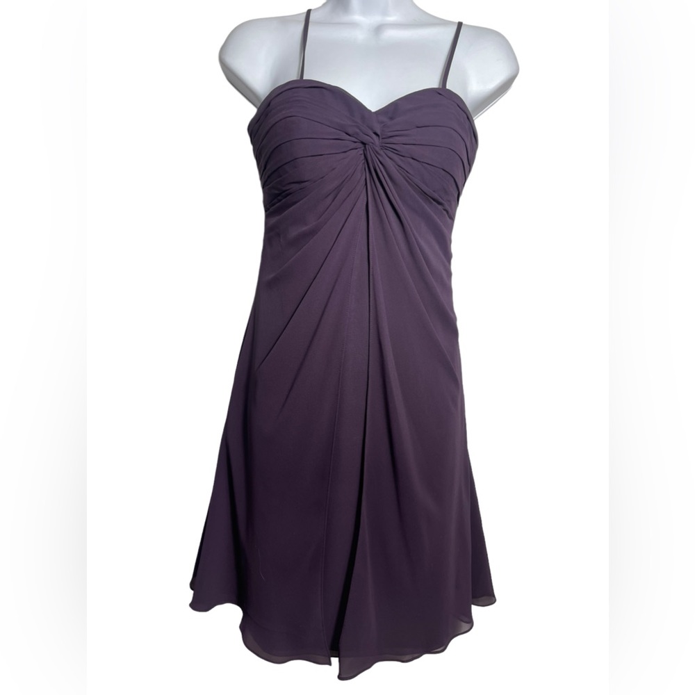 Bill Levkoff dress size 0 stunning dark‎ purple chiffon elegant dress 💜